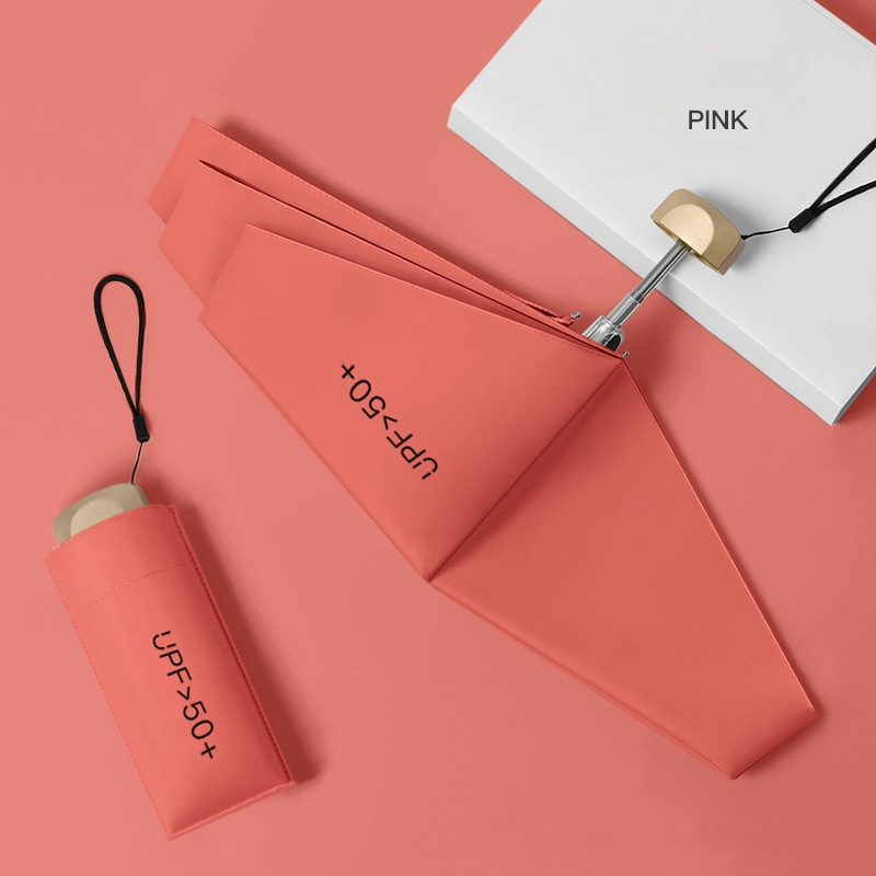 Πενταπλό αλουμινένιο ομπρέλα ήλιου με UV προστασία UPF 50+, εξαιρετικά ελαφριά 0,22 kg, κατασκευή με 6 βέργες, χειροκίνητο άνοιγμα, δυνατότητα προσαρμοσμένου λογότυπου