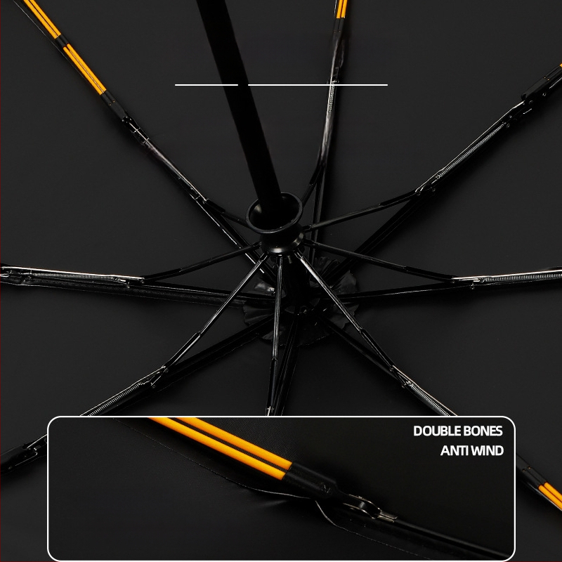 Automatinis skėtis nuo saulės ir lietaus studentams, 8 rėmų strypai, retro trijų dalių dizainas, UPF50+, lengvas