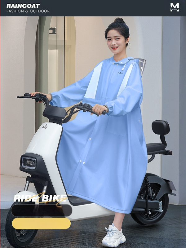 Ilgas lietaus pončas suaugusiems, EVA audinys, vieno gabalo dizainas, daugkartinis naudojimas, stipri lietaus apsauga