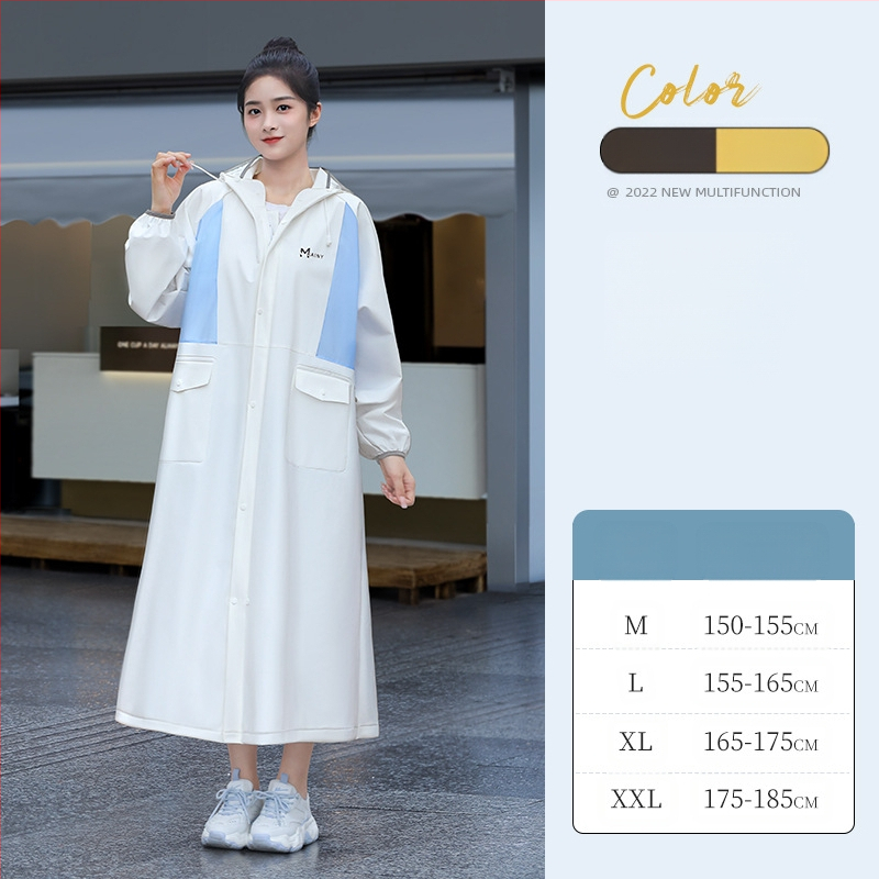 Ilgas lietaus pončas suaugusiems, EVA audinys, vieno gabalo dizainas, daugkartinis naudojimas, stipri lietaus apsauga