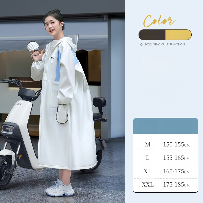 Ilgas lietaus pončas suaugusiems, EVA audinys, vieno gabalo dizainas, daugkartinis naudojimas, stipri lietaus apsauga