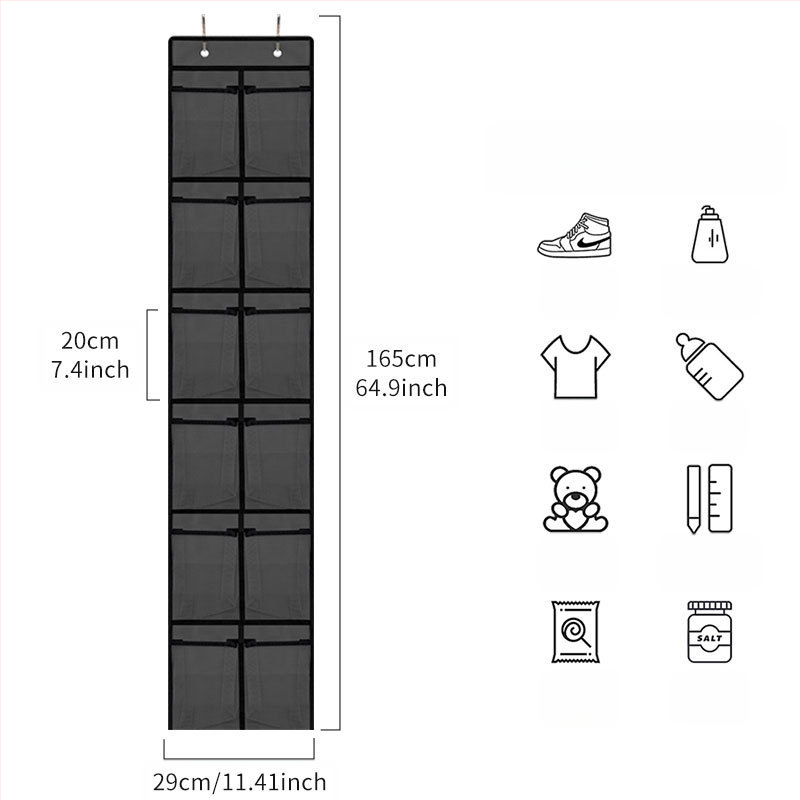 24 διαμερισμάτων κρεμαστός οργανωτής αποθήκευσης από μη υφασμένο ύφασμα; κατάλληλος για υπνοδωμάτιο, πολυχρηστικός για εσώρουχα, καλλυντικά και φάρμακα