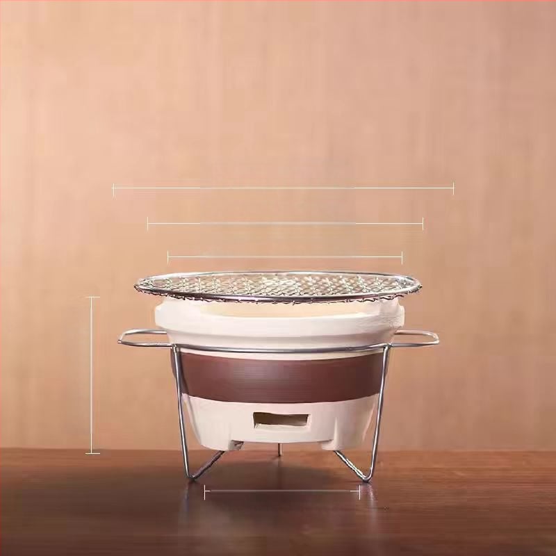 Lauko keraminis arbatos rinkinys su anglimi – kempingo arbatos rinkinys su atvira liepsna, nešiojamas, atsparus karščiui, tinkamas 6–10 žmonėms, pritaikymas galimas