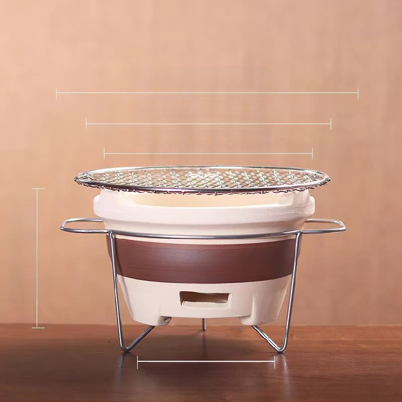 Lauko keraminis arbatos rinkinys su anglimi – kempingo arbatos rinkinys su atvira liepsna, nešiojamas, atsparus karščiui, tinkamas 6–10 žmonėms, pritaikymas galimas