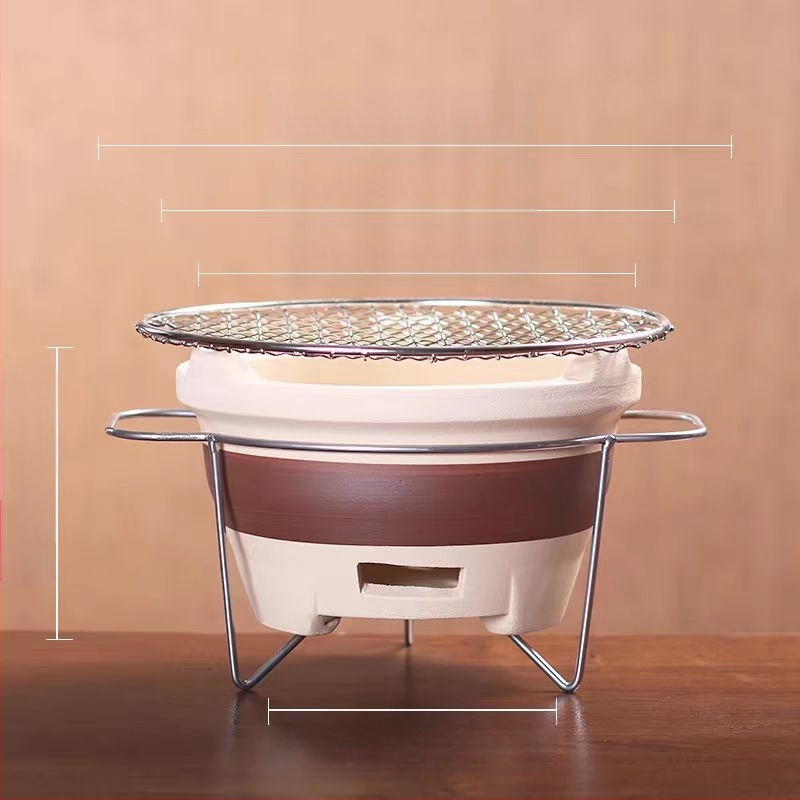 Lauko keraminis arbatos rinkinys su anglimi – kempingo arbatos rinkinys su atvira liepsna, nešiojamas, atsparus karščiui, tinkamas 6–10 žmonėms, pritaikymas galimas