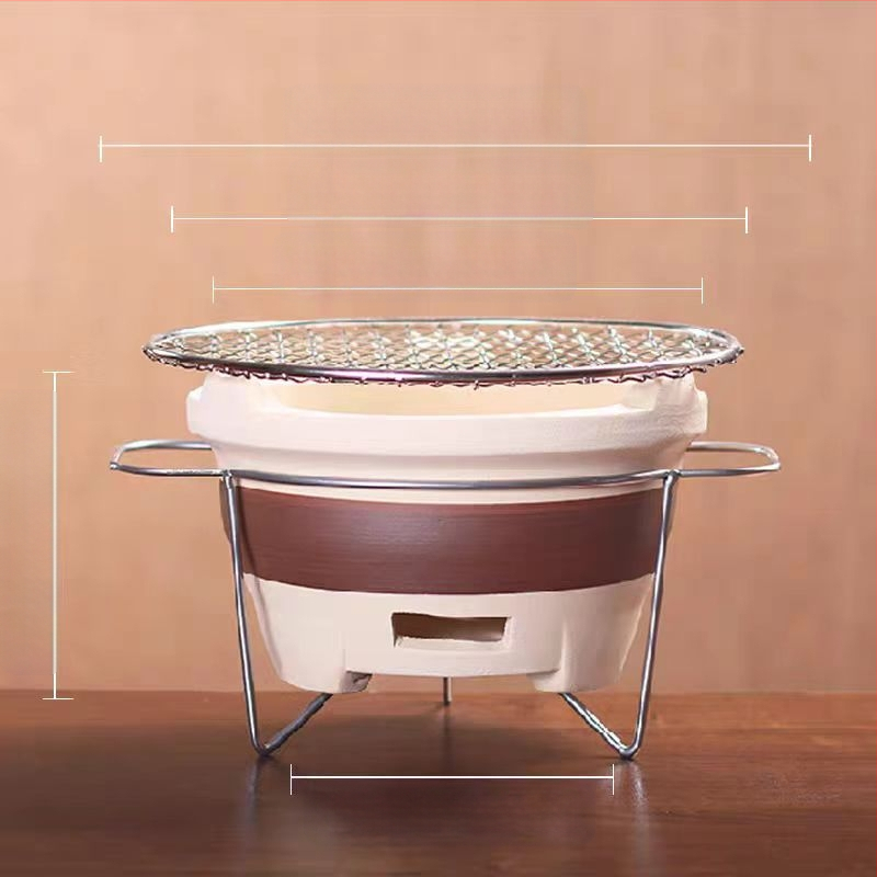 Lauko keraminis arbatos rinkinys su anglimi – kempingo arbatos rinkinys su atvira liepsna, nešiojamas, atsparus karščiui, tinkamas 6–10 žmonėms, pritaikymas galimas