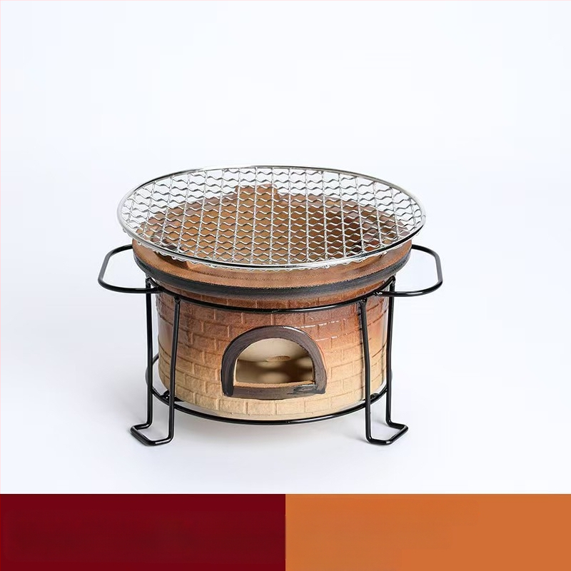 Lauko keraminis arbatos rinkinys su anglimi – kempingo arbatos rinkinys su atvira liepsna, nešiojamas, atsparus karščiui, tinkamas 6–10 žmonėms, pritaikymas galimas