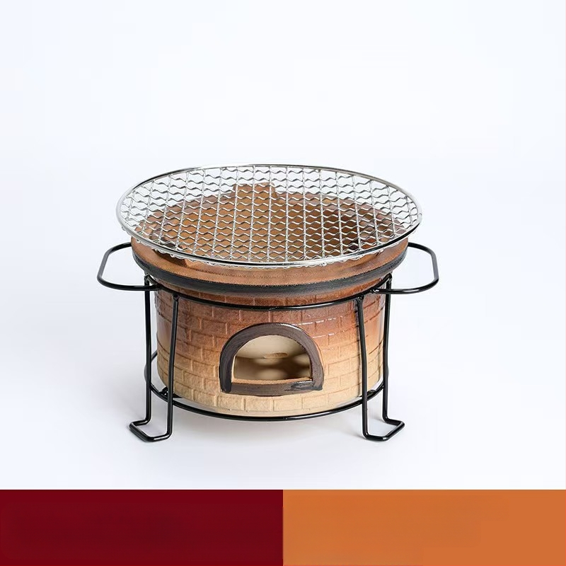 Lauko keraminis arbatos rinkinys su anglimi – kempingo arbatos rinkinys su atvira liepsna, nešiojamas, atsparus karščiui, tinkamas 6–10 žmonėms, pritaikymas galimas