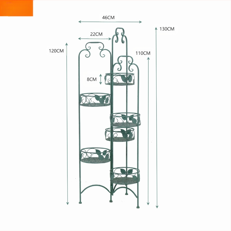 Σφυρήλατη βάση γλαστρών από σίδηρο, ρετρό σχεδίαση για δάπεδο, modular σχεδίαση, έως έξι επίπεδα