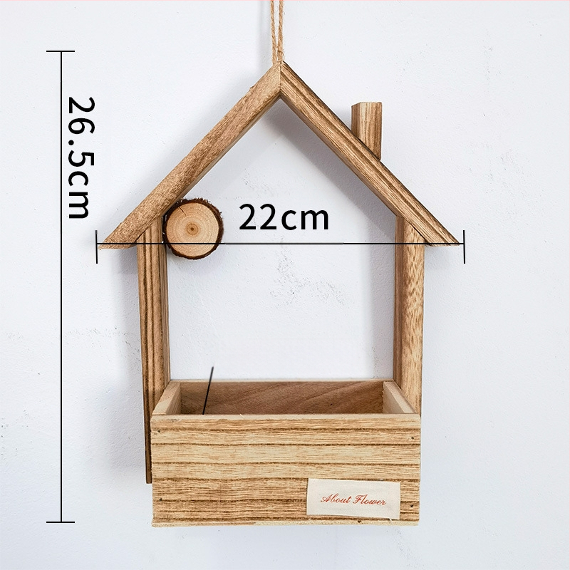 Ghiveci de perete din lemn în stil european, realizat manual, gravat