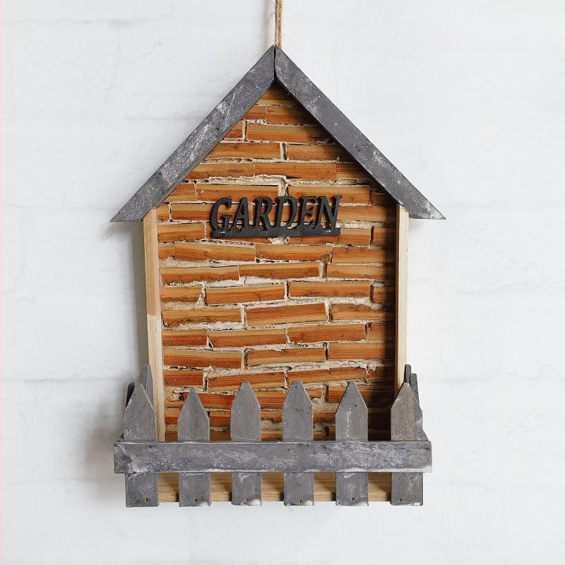 Ghiveci de perete din lemn în stil european, realizat manual, gravat