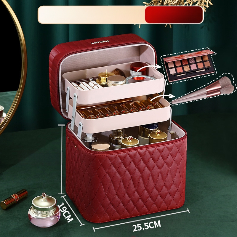 Kutija za šminku PVC-a s velikim kapacitetom, zatvarač, brava, vodootporna, težina 1,1 kg