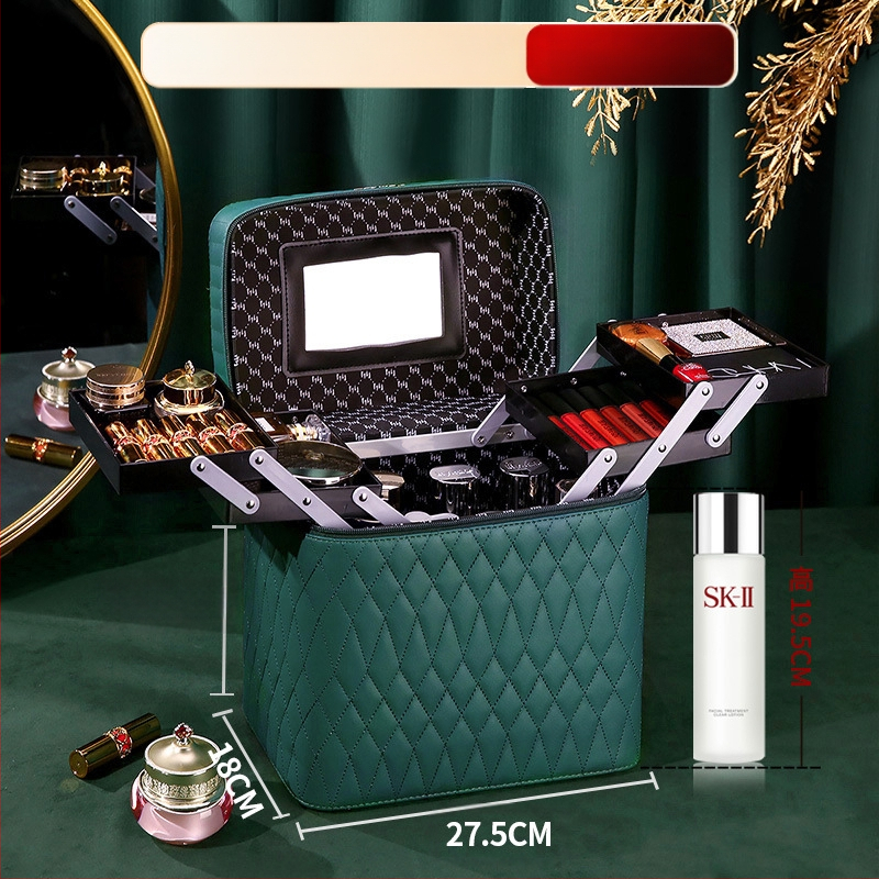 Kutija za šminku PVC-a s velikim kapacitetom, zatvarač, brava, vodootporna, težina 1,1 kg