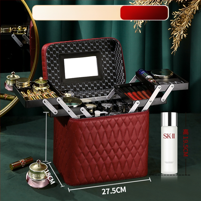 Kutija za šminku PVC-a s velikim kapacitetom, zatvarač, brava, vodootporna, težina 1,1 kg