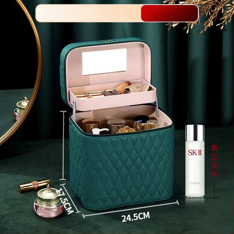 Kutija za šminku PVC-a s velikim kapacitetom, zatvarač, brava, vodootporna, težina 1,1 kg