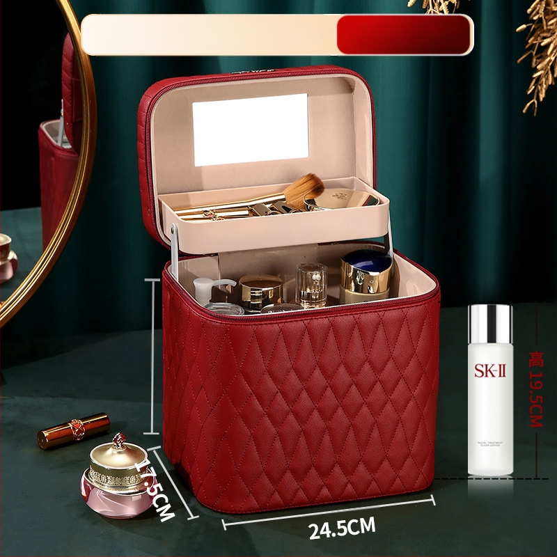 Kutija za šminku PVC-a s velikim kapacitetom, zatvarač, brava, vodootporna, težina 1,1 kg