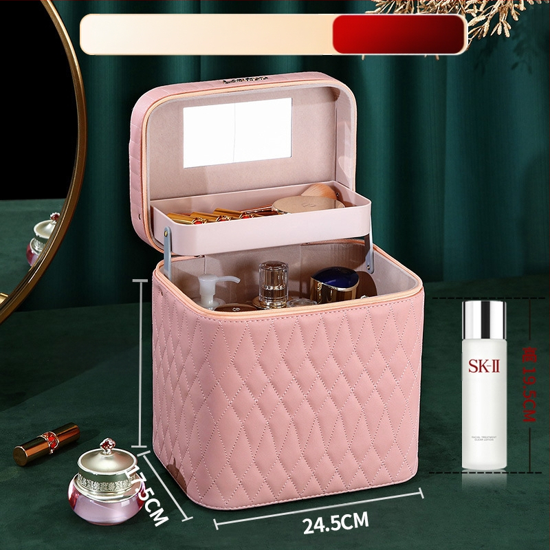 Kutija za šminku PVC-a s velikim kapacitetom, zatvarač, brava, vodootporna, težina 1,1 kg