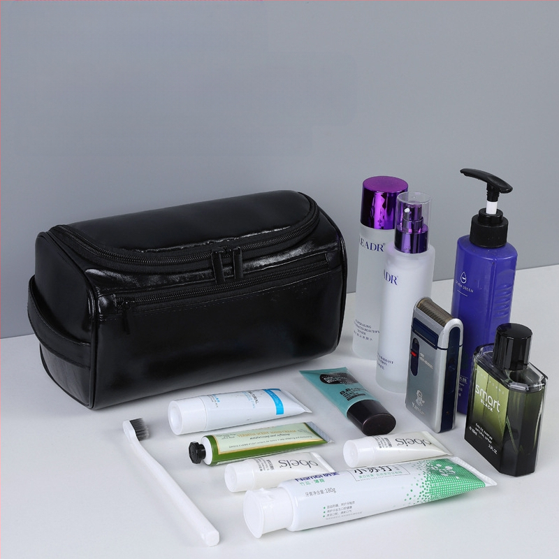 Geantă de toaletă din PU - piele pentru călătorii, multifuncțională, impermeabilă, cu capacitate mare