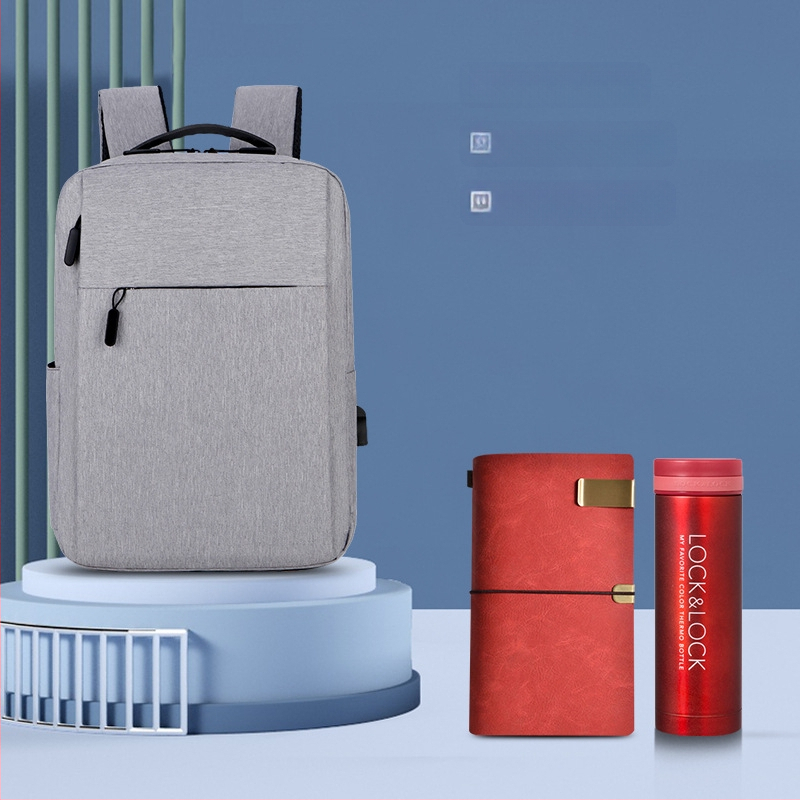 Σετ δώρων με σακίδιο - μοντέρνο και απλό εταιρικό δώρο για το προσωπικό και τους συναδέλφους