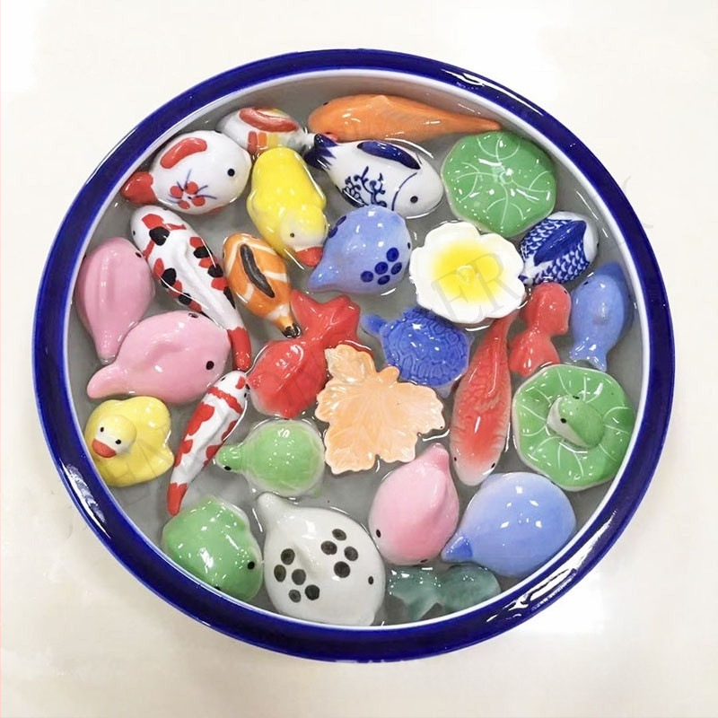 Κεραμικά διακοσμητικά ενυδρείου: φιγούρες βατράχων και παπιών, μοντέρνο και απλό στυλ