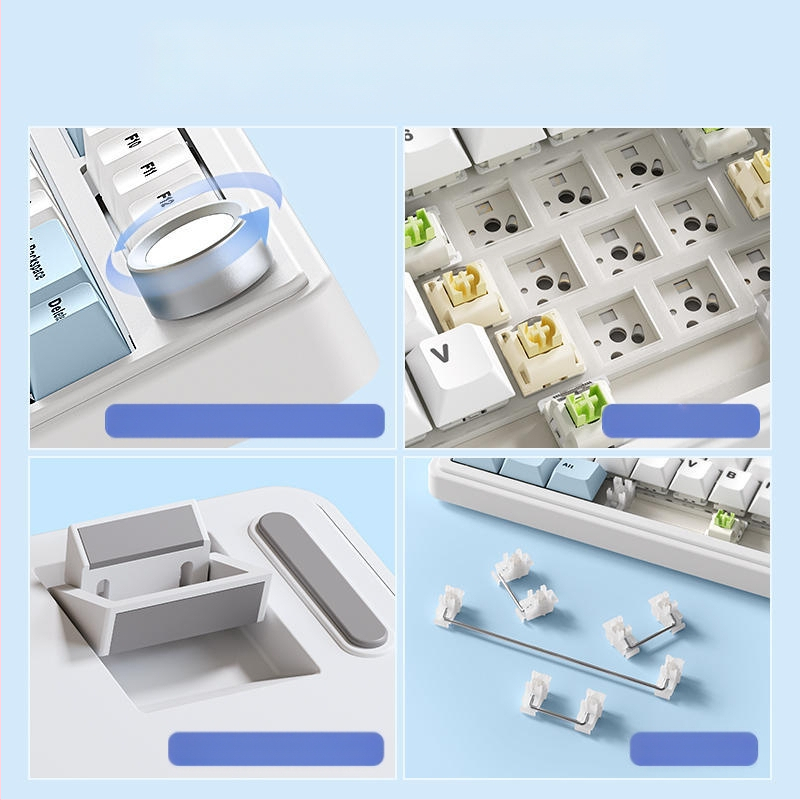 Wolf Spider F75 механична клавиатура - 75 клавиши, gasket конструкция, hot-swappable, RGB подсветка, три режима на свързаност