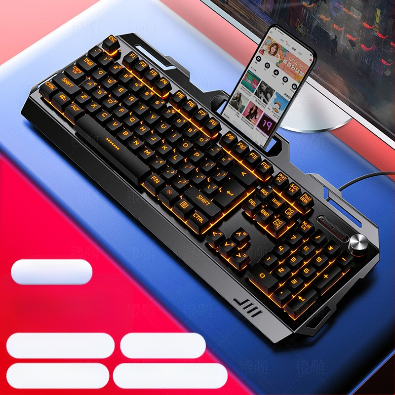 Silver Carving V2 гейминг клавиатура, 104 клавиша, проводна, с подложка за длан, Crater Architecture