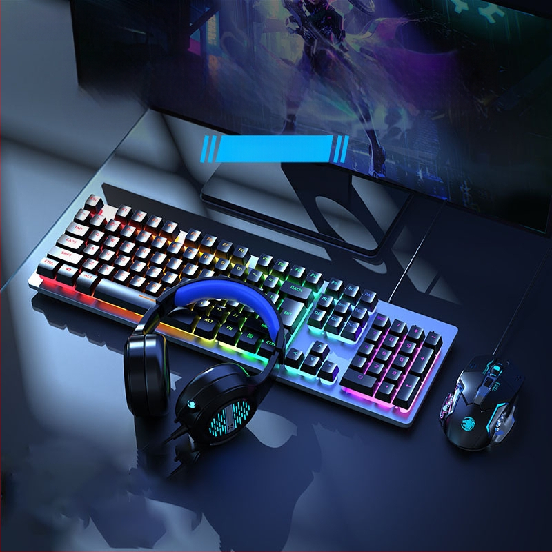 Forerunner GX300 σετ παιχνιδιών πληκτρολογίου και ποντικιού, ενσύρματο USB, οπτικό 1600dpi, φωτιζόμενο, εργονομικό