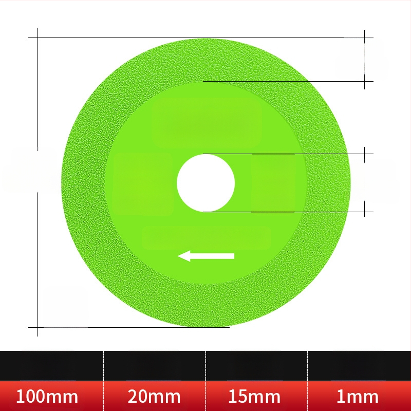 Διαμαντόδισκος υπερλεπτός κοπτικός δίσκος για γυαλί, κεραμικά, ζαϊντ και πλακάκια – Brazed, μοντέλο 100-15