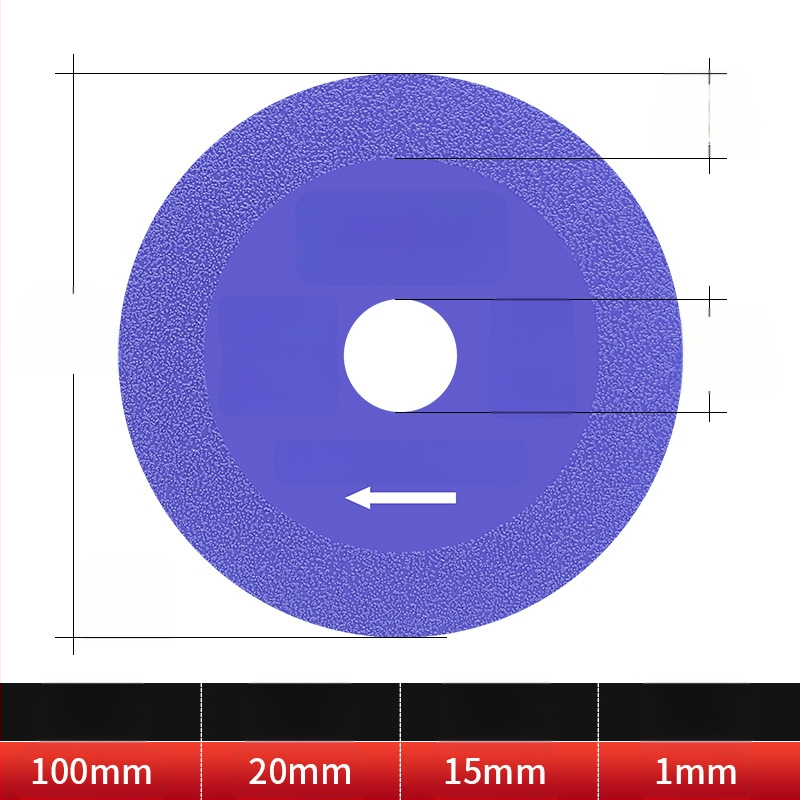 Διαμαντόδισκος υπερλεπτός κοπτικός δίσκος για γυαλί, κεραμικά, ζαϊντ και πλακάκια – Brazed, μοντέλο 100-15