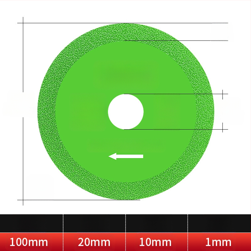 Διαμαντόδισκος υπερλεπτός κοπτικός δίσκος για γυαλί, κεραμικά, ζαϊντ και πλακάκια – Brazed, μοντέλο 100-15