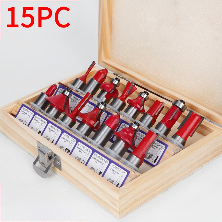 Ξυλουργική φρέζα με κεφαλή Bakelite, σετ 12 τεμάχια / 15 τεμάχια