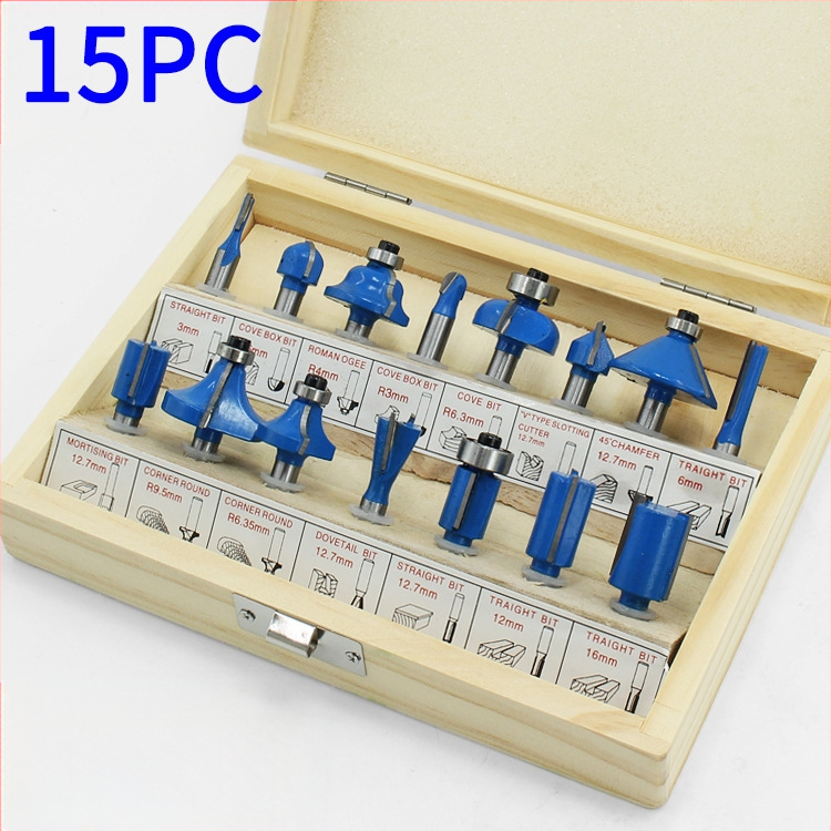 Ξυλουργική φρέζα με κεφαλή Bakelite, σετ 12 τεμάχια / 15 τεμάχια