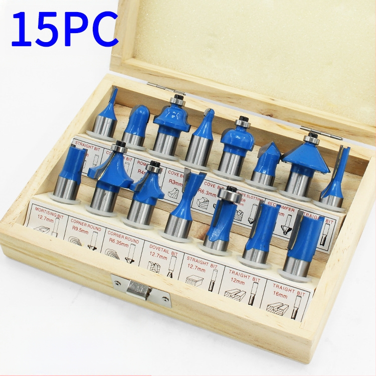 Ξυλουργική φρέζα με κεφαλή Bakelite, σετ 12 τεμάχια / 15 τεμάχια