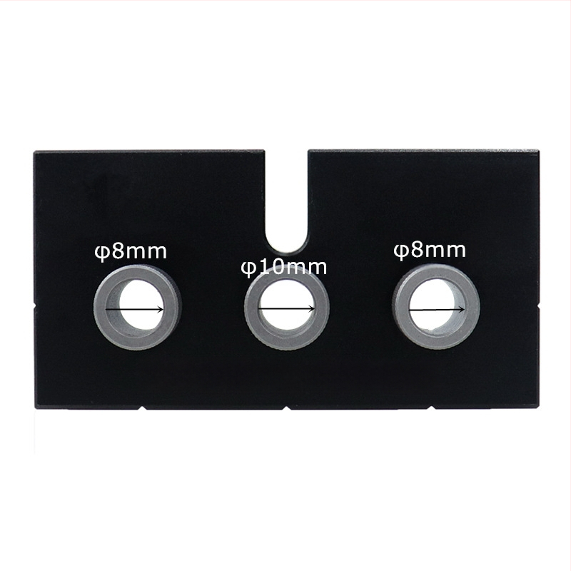 Дървообработващ локатор за отвори три в едно: прави отвори и кръгли дюбели, пробивач за мебели | алуминий 6061, 0.8 кг