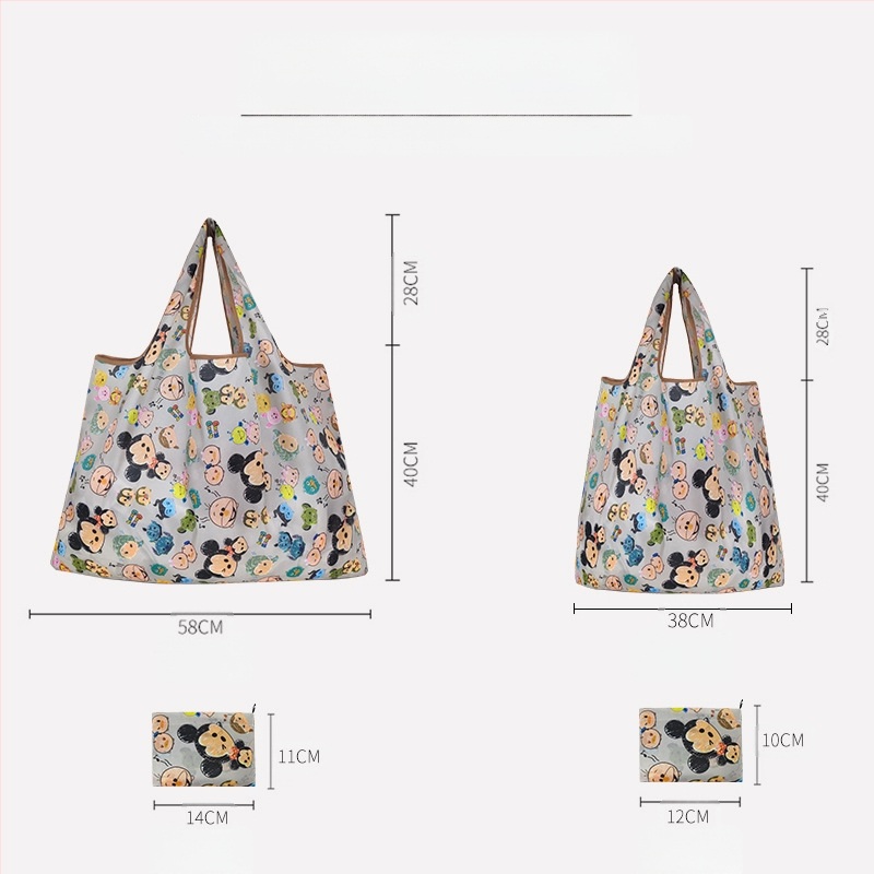 Τσάντα tote με καρτούν — επαναχρησιμοποιήσιμη περιβαλλοντική τσάντα αγορών, μεταξοτυπία, προσαρμόσιμη