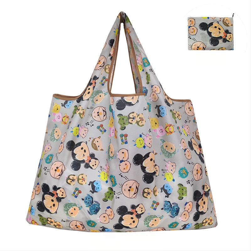 Τσάντα tote με καρτούν — επαναχρησιμοποιήσιμη περιβαλλοντική τσάντα αγορών, μεταξοτυπία, προσαρμόσιμη