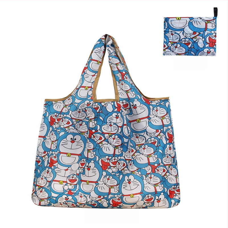 Τσάντα tote με καρτούν — επαναχρησιμοποιήσιμη περιβαλλοντική τσάντα αγορών, μεταξοτυπία, προσαρμόσιμη