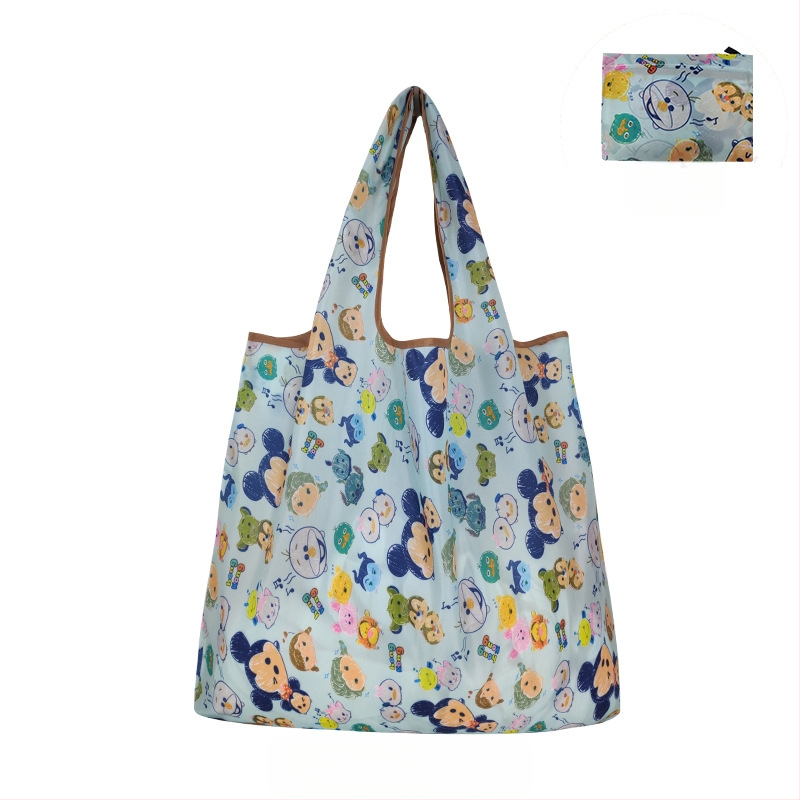 Τσάντα tote με καρτούν — επαναχρησιμοποιήσιμη περιβαλλοντική τσάντα αγορών, μεταξοτυπία, προσαρμόσιμη