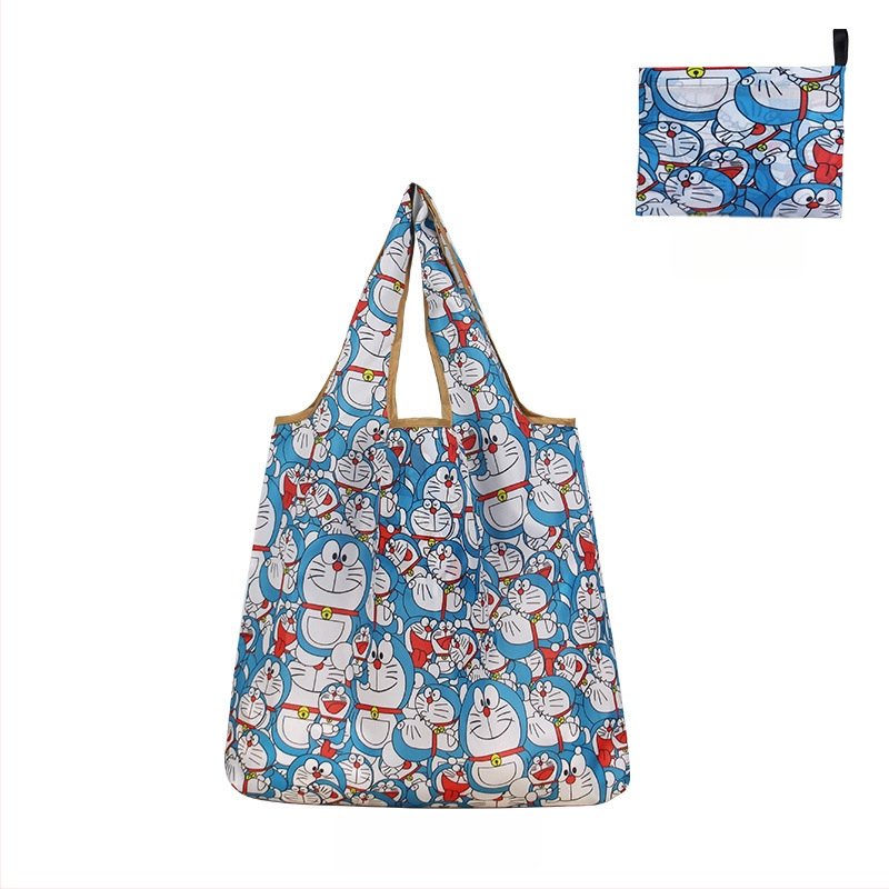 Τσάντα tote με καρτούν — επαναχρησιμοποιήσιμη περιβαλλοντική τσάντα αγορών, μεταξοτυπία, προσαρμόσιμη