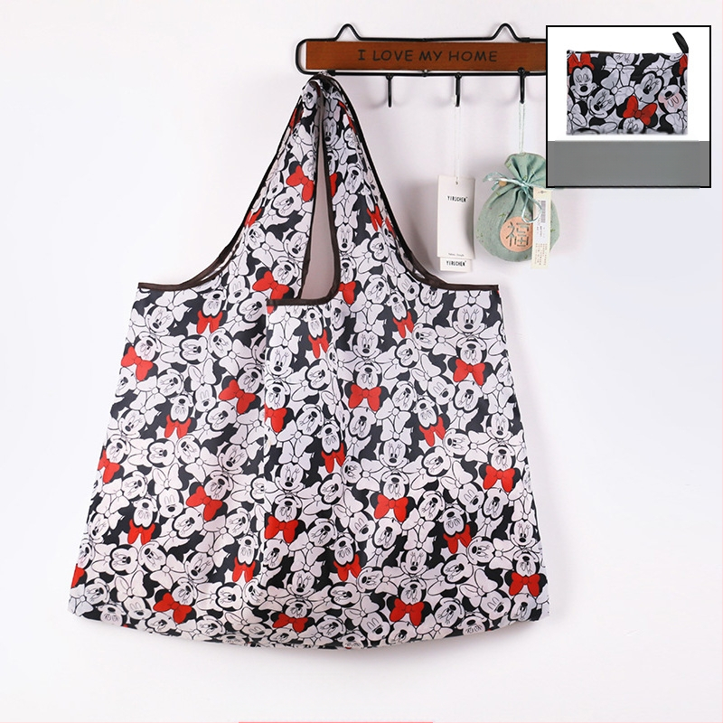 Τσάντα tote με καρτούν — επαναχρησιμοποιήσιμη περιβαλλοντική τσάντα αγορών, μεταξοτυπία, προσαρμόσιμη