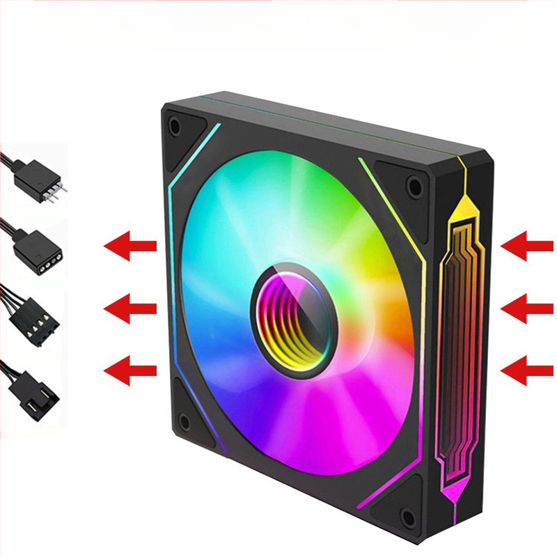 Вентилатор за корпус с радиатор и ARGB+PWM, модел Infinite Mirror от Binghong, пуснат през 2023 г., OEM обработка.