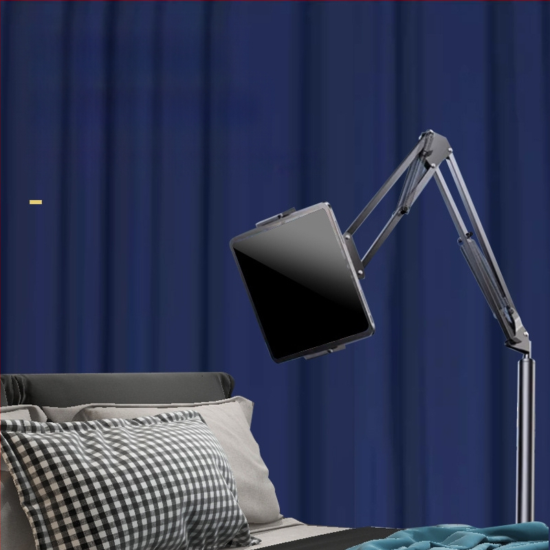 Suport de podea pentru tabletă și telefon, lângă pat – Material: oțel-carbon + ABS, Personalizare disponibilă