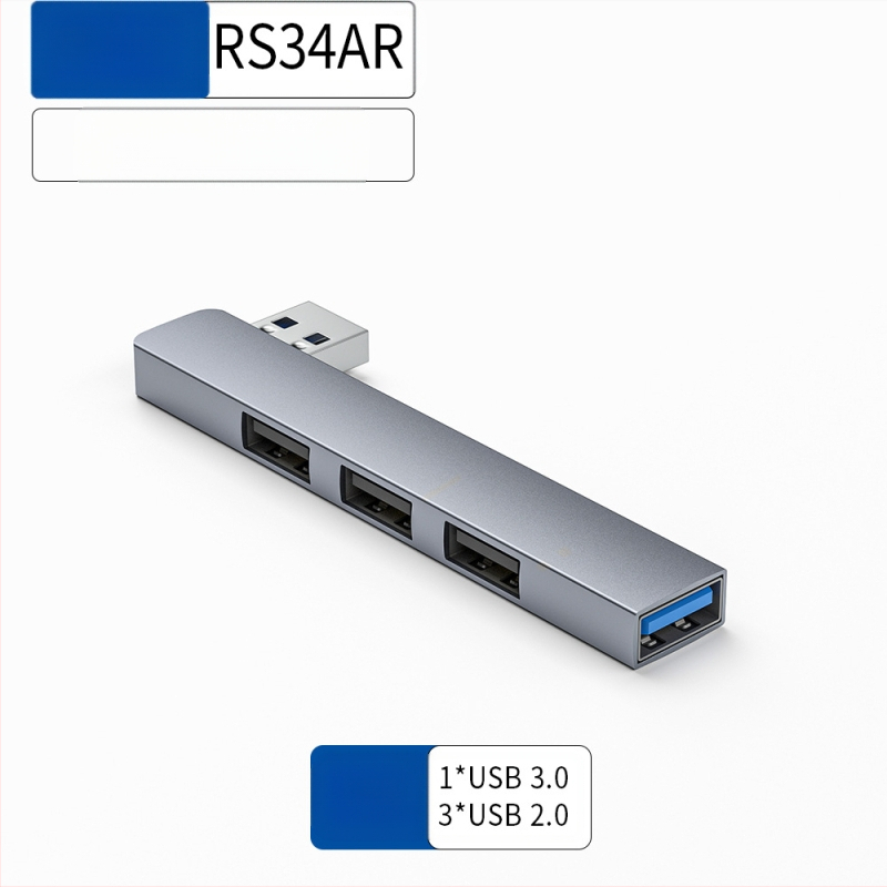 USB HUB τεσσάρων θυρών με USB-C 7 cm καλώδιο — USB 3.1, 5 Gbps, τροφοδοτούμενο μέσω θύρας (RS34AR)