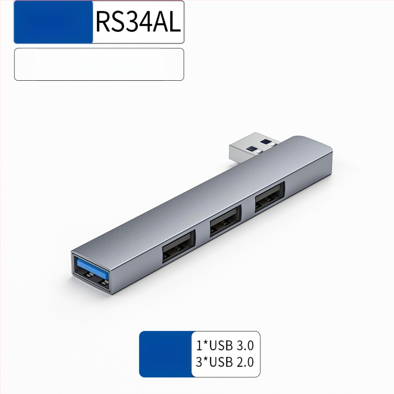 USB HUB τεσσάρων θυρών με USB-C 7 cm καλώδιο — USB 3.1, 5 Gbps, τροφοδοτούμενο μέσω θύρας (RS34AR)