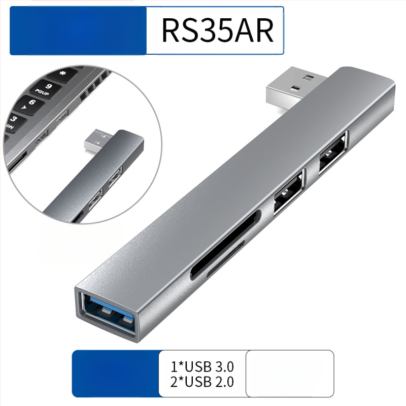 USB HUB τεσσάρων θυρών με USB-C 7 cm καλώδιο — USB 3.1, 5 Gbps, τροφοδοτούμενο μέσω θύρας (RS34AR)