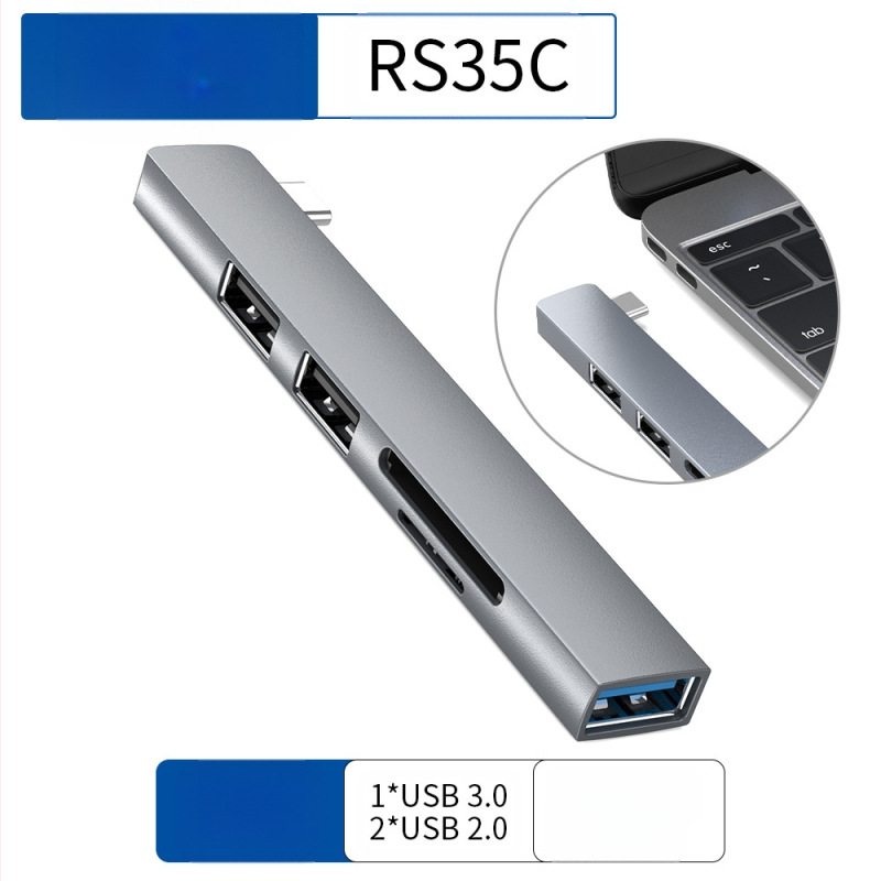 USB HUB τεσσάρων θυρών με USB-C 7 cm καλώδιο — USB 3.1, 5 Gbps, τροφοδοτούμενο μέσω θύρας (RS34AR)
