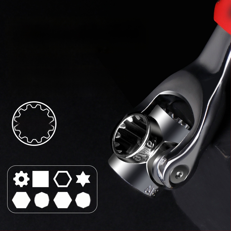 Socket kulcs készlet crom-vanádium acélból, fényes króm felülettel, 52 az 1-ben és 48 az 1-ben multifunkcionális eszközök, tömege 450 g