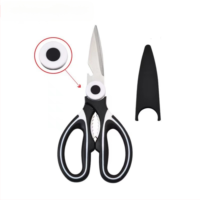 Virtuvės žirklės, tvirtos nerūdijančio plieno, kaulų pjaustymui, daugiafunkcinės namų žirklės