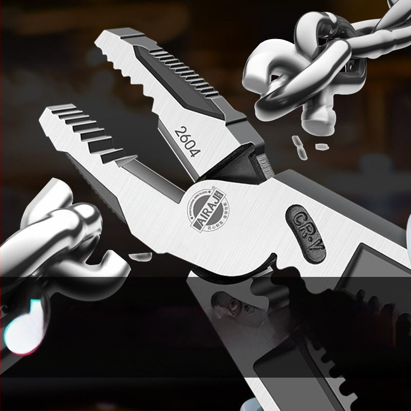 Pramoninės klasės žnyplės elektrikams, daugiafunkcinės su ilgu nosimi