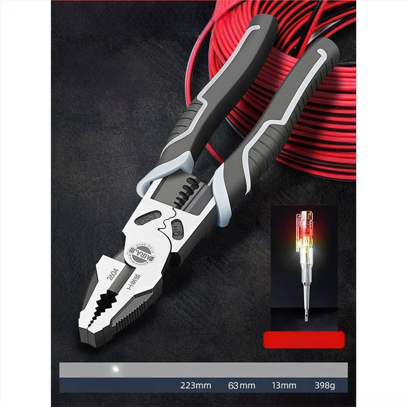 Pramoninės klasės žnyplės elektrikams, daugiafunkcinės su ilgu nosimi